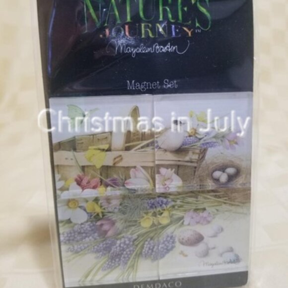 Marjolein Bastin Nature's Journey Basket of Flowers Magnet set - Picture 1 of 1